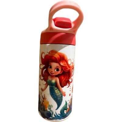 Custom Kids Mermaid Stainless Steel 12oz Insulated Water Bottle with Flip Lid