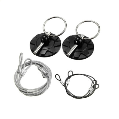 Black Aluminum Car Racing Hood Pin Lock Appearance Universal Hood Pin Plate Kit