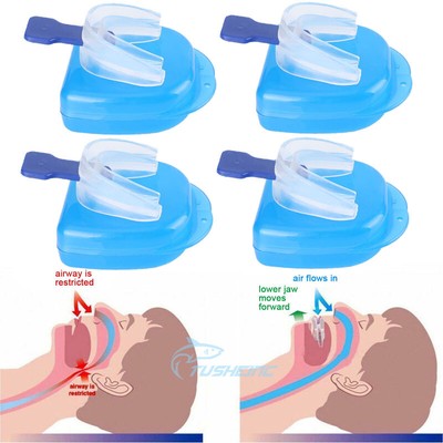 1-4 Pack Stop Snoring Mouthpiece Sleep Apnea Guard Bruxism Anti Snore Grind Aid
