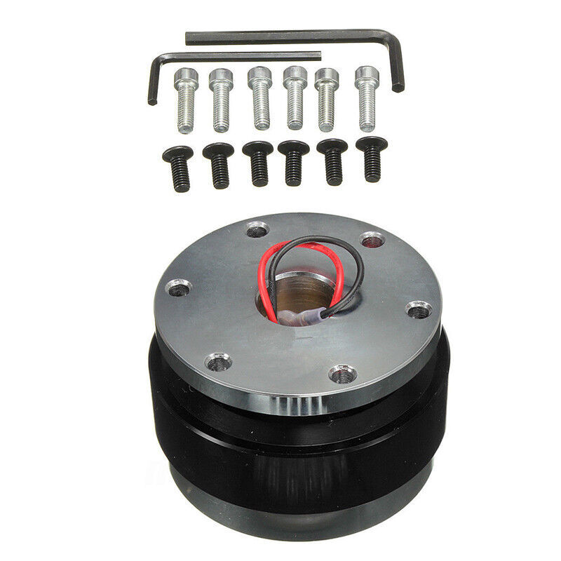 Car Auto Steering Wheel Quick Release Hub Adapter Snap Off Trim Kit Black Parts