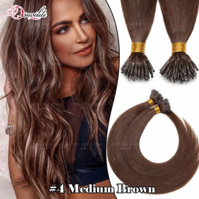 Russian Nano Ring 100% Human Remy Hair Extensions I Tip Micro Loop Beads 200gr