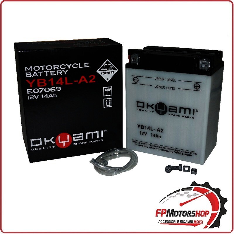 BATTERIA PER MOTO OKYAMI OB14L-A2 YB14L-A2 12V 14AH 134X89X166MM