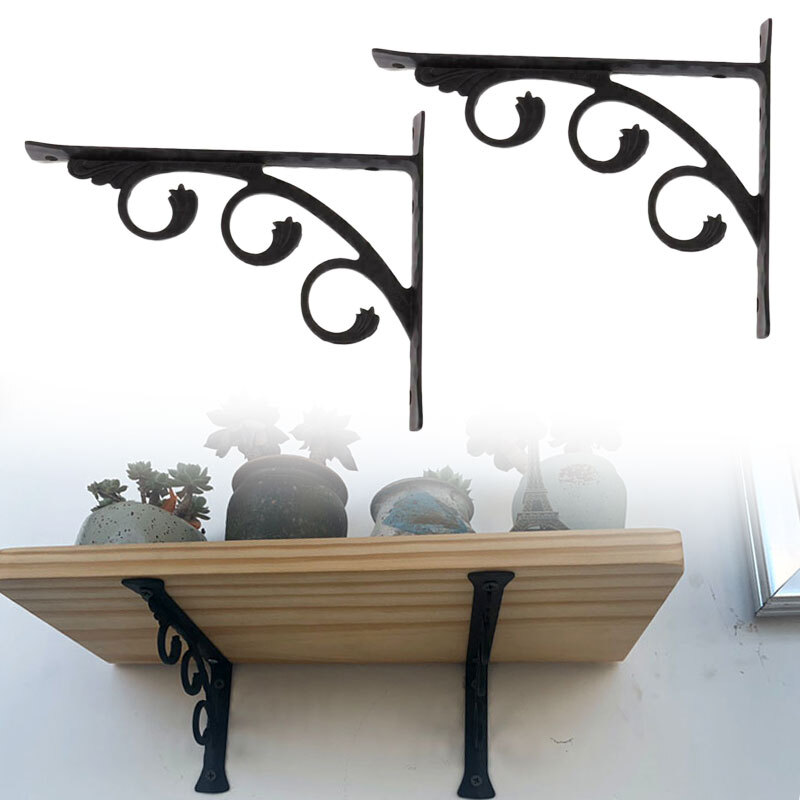 2pcs Rustproof Wall Mounted Shelf Bracket L Shaped Heavy Dut