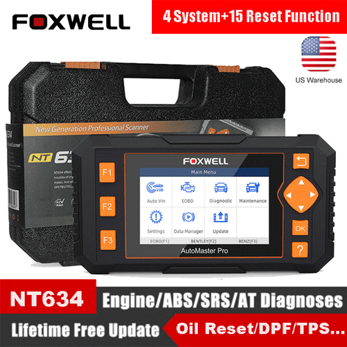 Foxwell Nt634 Full System Car Obd2 Diagnostic Scanner Code Reader Abs