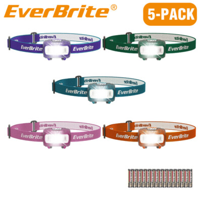 EverBrite 5-PACK LED Headlamp Super Bright Head Lamp 5 Lighting Modes Flashlight