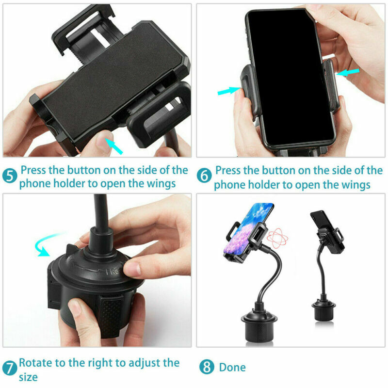New Universal Car Mount Adjustable Gooseneck Cup Holder Cradle For Cell Phone US