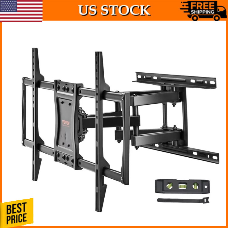 Full Motion TV Mount Fits for Most 37-75 inch TVs Swivel Tilt Horizontal Adjust