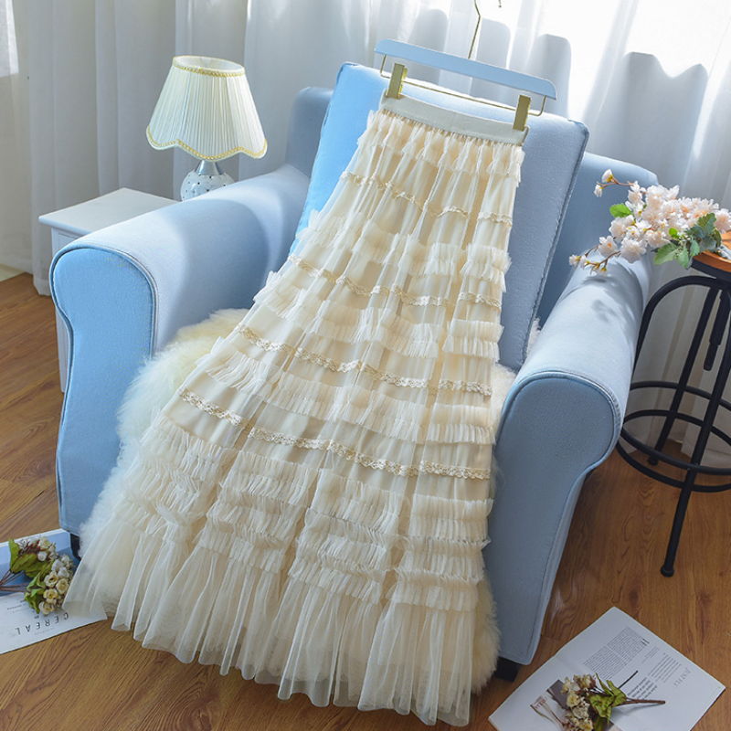 Donna a Strati Rete Gonna Maxi Tutu Tulle Vestito Tutù Alta Vita
