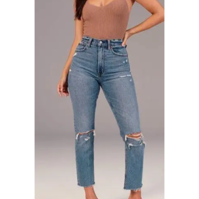 Abercrombie high cheap rise ankle jeans