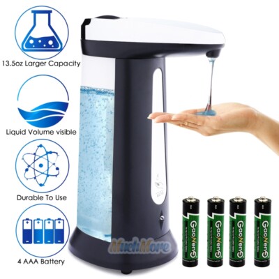 New Automatic Soap Dispenser 400ML Touch-less Battery Operated Water-Resistant