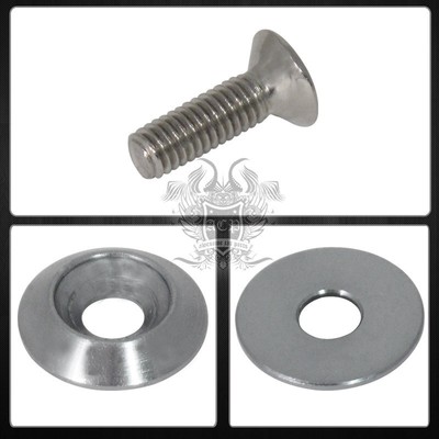 M6 Flush Bolt Fender Washer Engine Bay Dress Up Kit 5 Pieces Jdm Vip Gunmetal