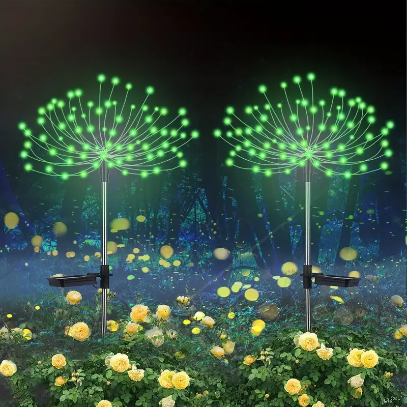 Solar Powered Firework Lights Versatile LED Decorative Lights for Pathways Lawns