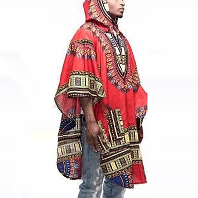 Herren Dashiki Hoodie TShirt Afrikanisches Festival Poncho Mexikanischer Kaftan
