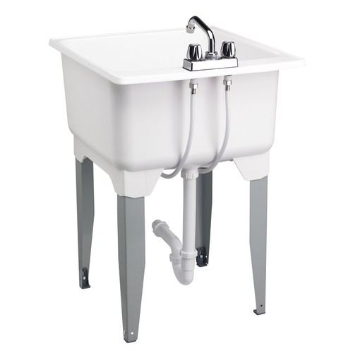 Utilatub 14CP Polypropylene Combo White Laundry & Utility Tub