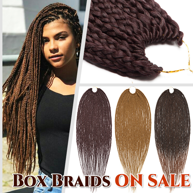 3d Box Braid Long Crochet Ombre Braiding Afro Braids Hair