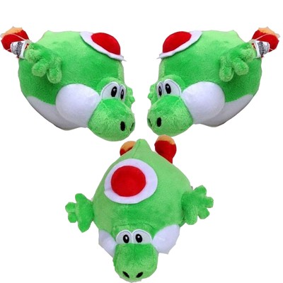 Xmas Super Mario Bros Plush Doll 10in Green Fat Fly Yoshi Soft Toy Kids Gifts