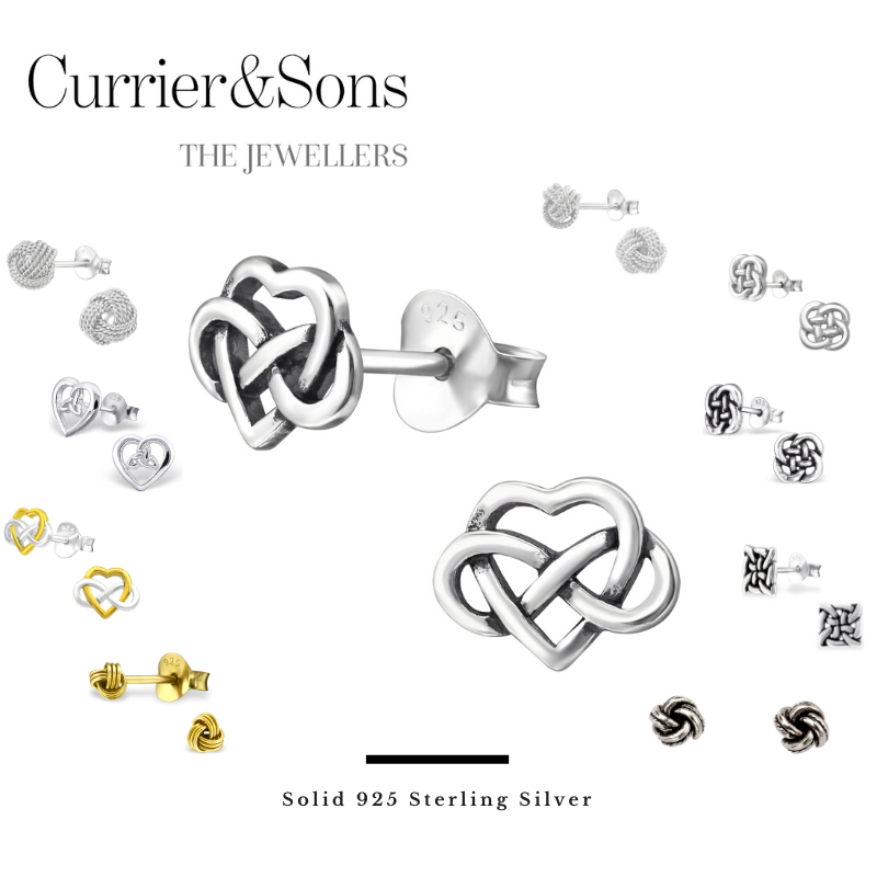 925 Sterling Silver Knot Design Stud Earrings (Collection 3)