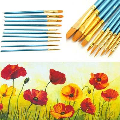Artists Painting Brush Acrylic Watercolor Round Pointed Tip Nylon Hair Pen