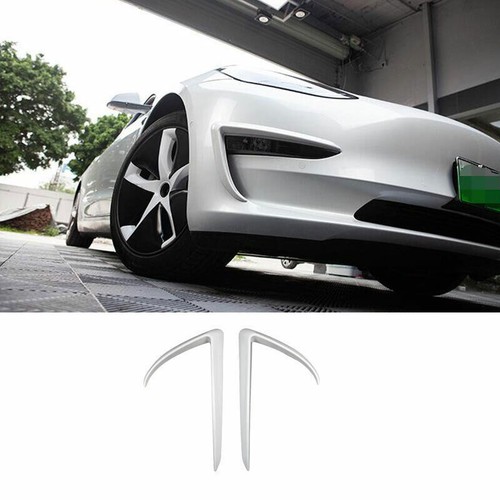 Matt Black Front Fog Light Lamp Strip / Spoiler Trim For Tesla Model 3 2017-2021 – Left & Right, 2-Piece Set