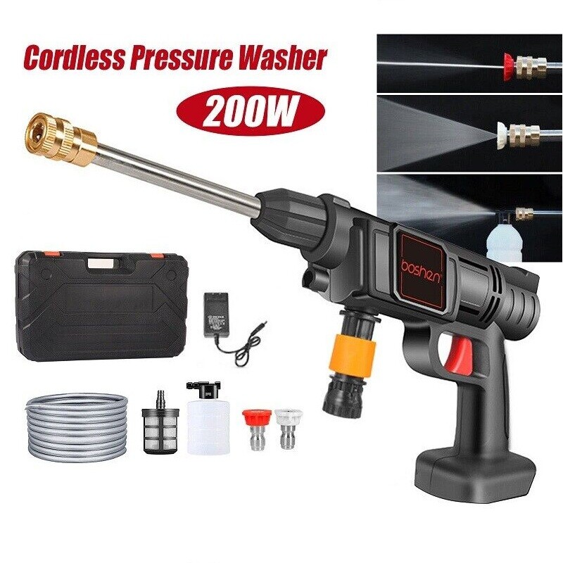 Cordless High Pressure Washer Spray Water Gun Car Washing Cleaning Machine Kit