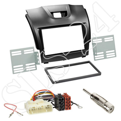 Isuzu D-Max ab 2012 Doppel-DIN Autoradio Einbaublende schwarz +ISO Kabel Adapter