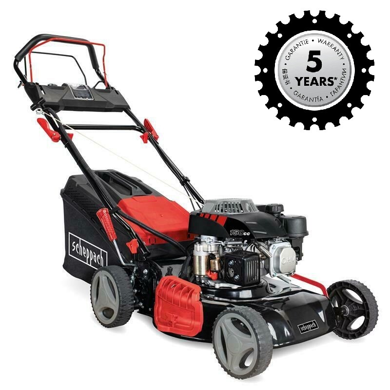 Scheppach Benzin Rasenmäher mit E-Start MS150-42E 3,7PS 7IN1 Radantrieb 42cm 45L