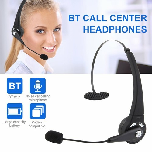 Bluetooth Headset Kabellos Kopfhörer Headphone Mikrofon für PC Call Center Handy