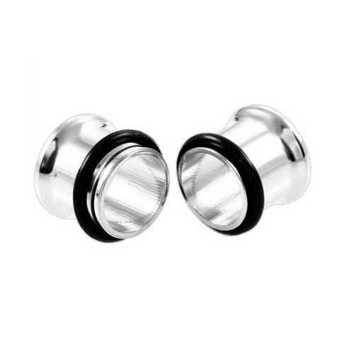 Ear Gauges Stainless Steel Ear Plugs Hollow Centered Flesh Tunnels Eyelets 2PCS