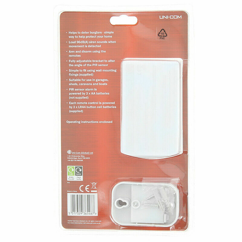 SHED HOME GARAGE CARAVAN REMOTE CONTROL PIR WIRELESS ...
