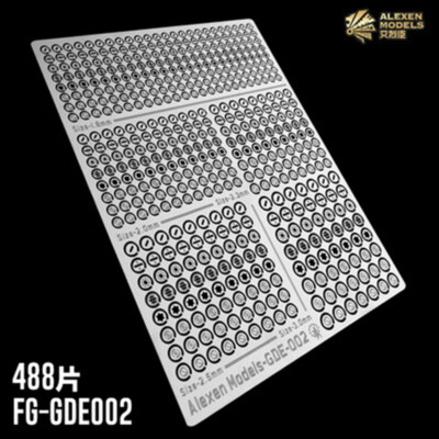 Photo-etched Detail-up Uprade Part Stencil Templates for Gumdam/Science Models