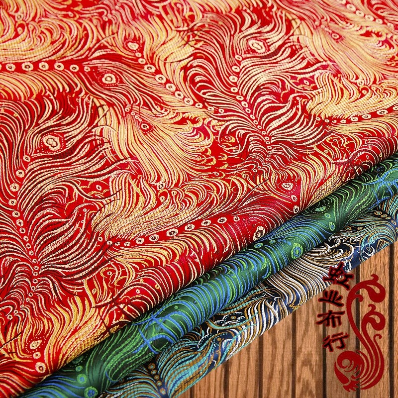 Chinese Satin Faux Silk Fabric Brocade Dress Clothes Cheongsam Tang Suit DIY