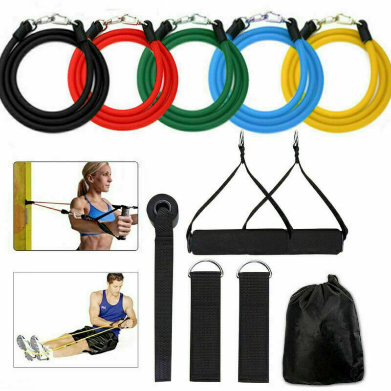 11x Widerstandsbänder Gymnastikband Fitnessbänder Expander Set Pilates Sport Neu