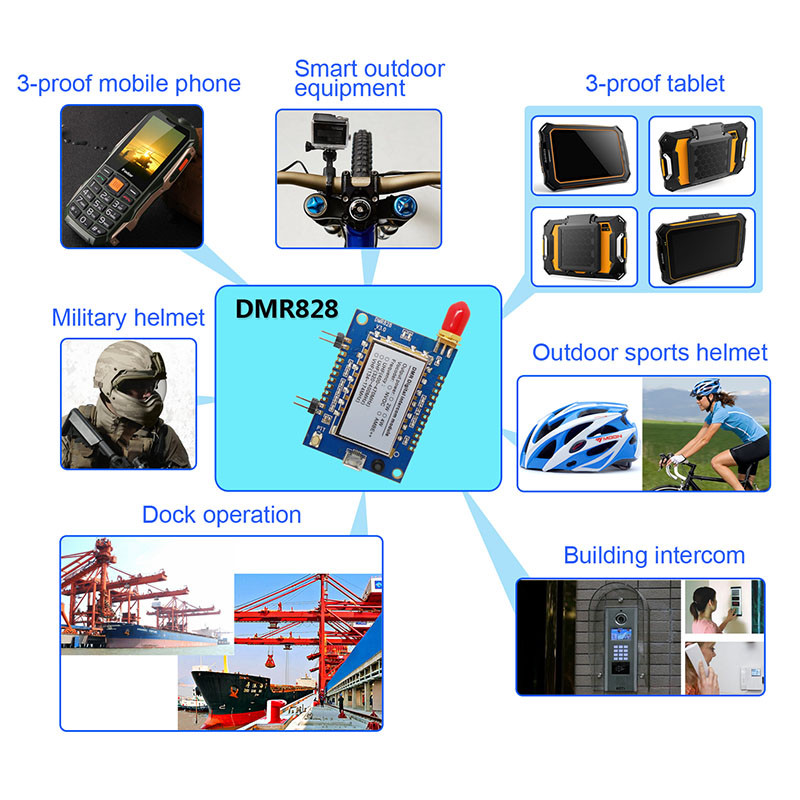 DMR828-AMBE 2W 400-480MHz UHF All-In-One Digital Walkie Talkie Module