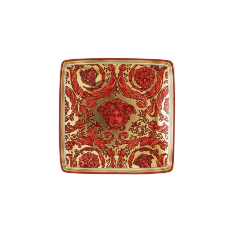 Versace - Plat CarrÃ© 12cm Medusa Garland Rouge NoÃ«L 2023