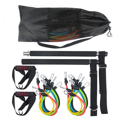 Pilates Bar Exercise Kit Portable Gym Band Fitness Yoga Toning Resistance Stick