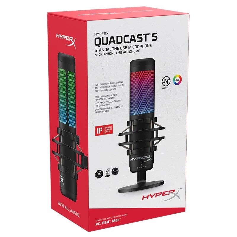 Brand New HyperX QuadCast S RGB Multi-Pattern USB Wired Condenser