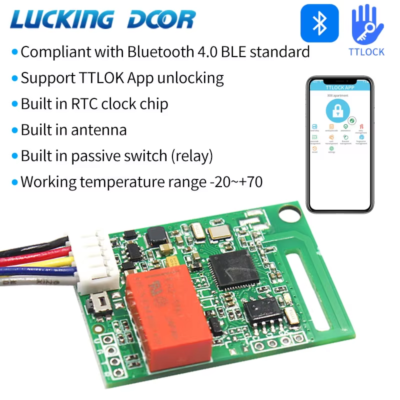 TTLOCK App Bluetooth Electronic Lock Module board Lock Module Relay Output Door