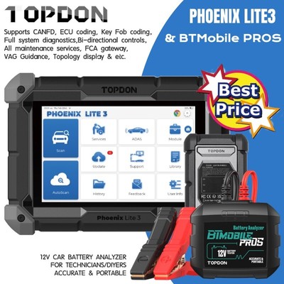  TOPDON Phoenix LITE3 & BTMobile PROS Battery System Diagnostic Key Coding Tool
