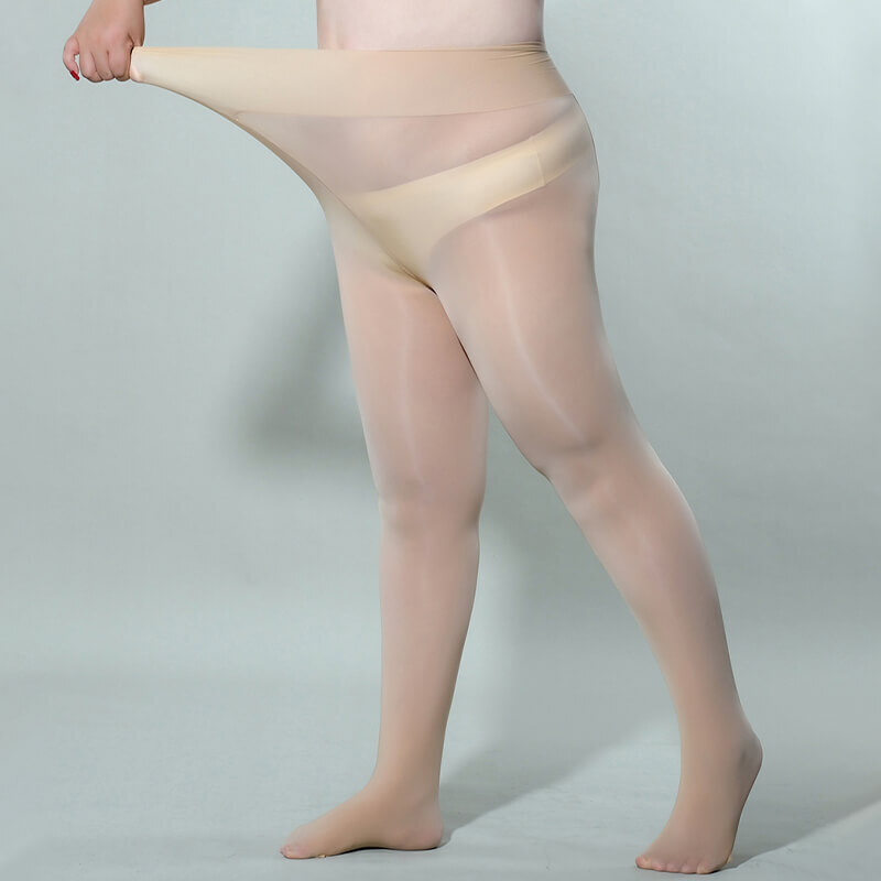 300lbs Plus Size Women Shiny Glossy Pantyhose Sheer Stockings Open Crotch Tights