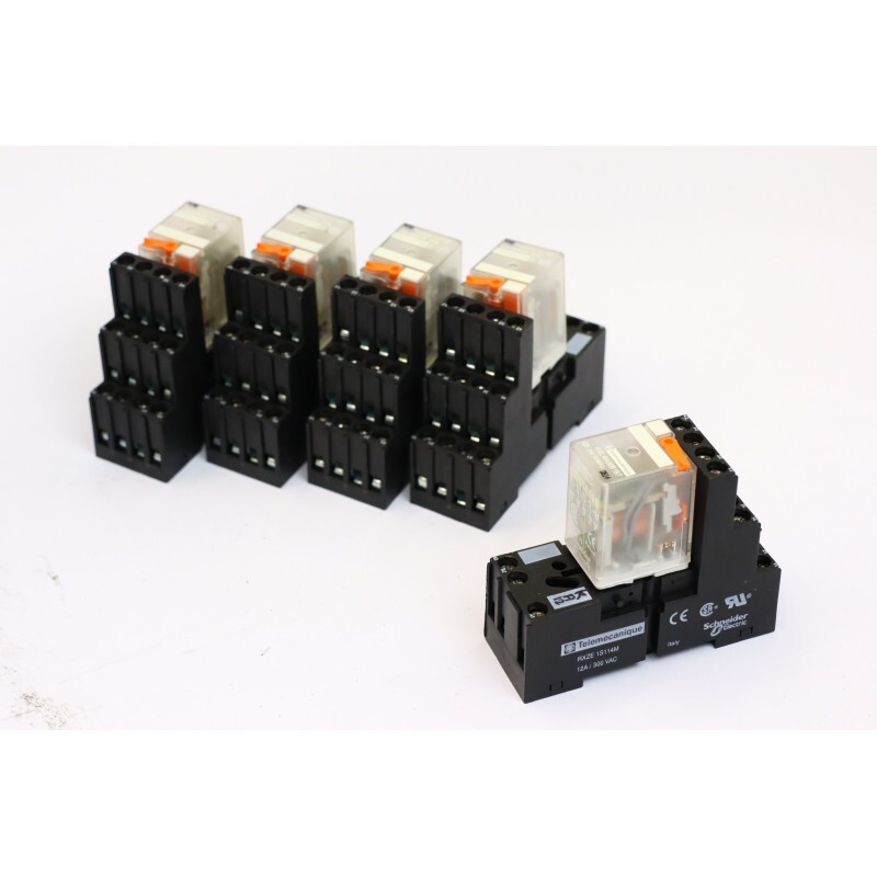 5pcs Telemecanique Rxze 1s114m + Rxl 4a06b1b7 Embase + Relais 24v (B814)