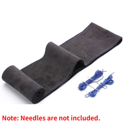 DIY Anti Fur Car Steering Wheel Cover Needles Thread Stitch Wrap Suede Leather