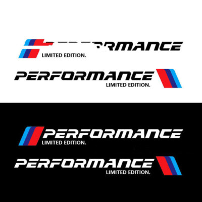 2 PCS Car Sticker For BMW M Performance Auto Bumper Decal White Black Limited Vi