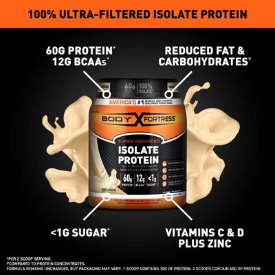100% Ultra-filtered Isolate Protein Powder, Vanilla, 1.5lbs (Packaging May Vary)