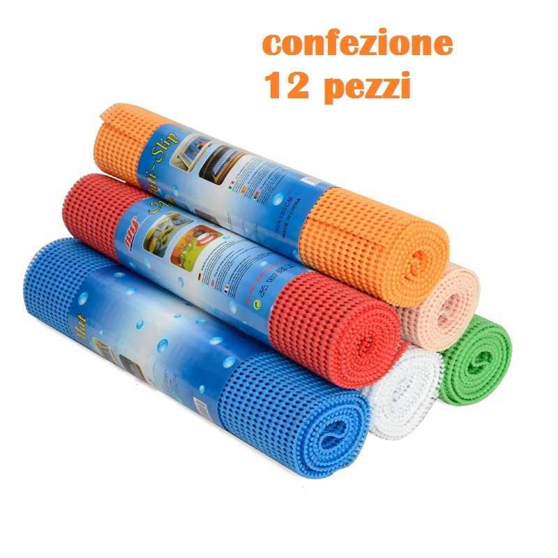 Set 12 Tappeti Stuoie Tappetini AntiScivolo Colorati Casa Cucina 30x120cm moc