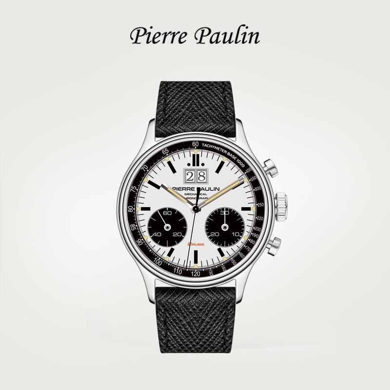Pre-owned Merkur Men Chronograph Watch Panda Manual Wind Mechanical Watches Luminous Ty29