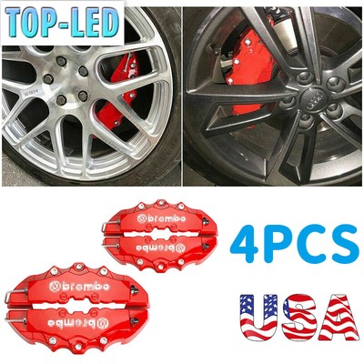 3D Red 4PCS Universal Car Disc Brake Caliper Covers Front /& Rear Accessories Kit