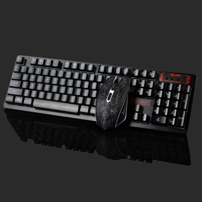 Rainbow LED Gaming Keyboard and Mouse Set Multi-Colored Backlight Mouse