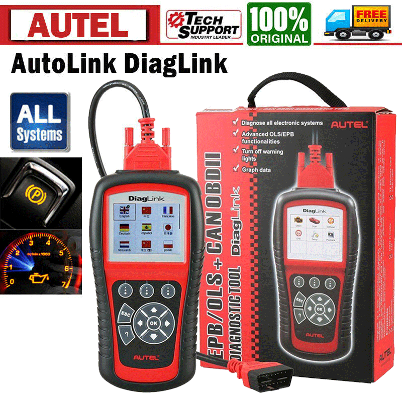 Autel Obd2 Scanner Diaglink Md802 Car Diagnostic Tool Abs Srs Epb Oil