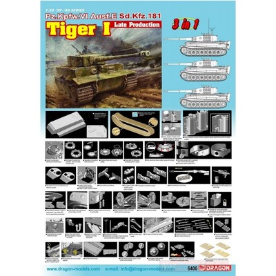 DRAGON D6406 PZ KPFW VI TIGER LATE PRODUCT KITKIT 1:35 MODELLINO MODEL