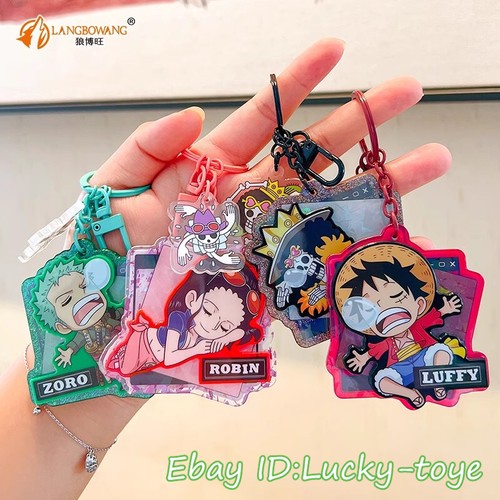 Original Anime One Piece Luffy Zoro Acrylic Toy Keychain Pendant